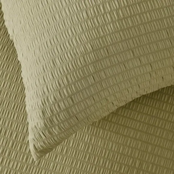 Seersucker Duvet Cover Set - Olive, Microfibre