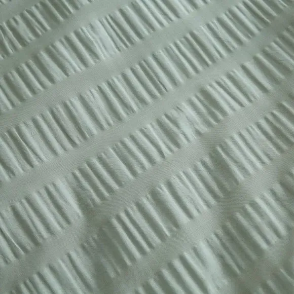 Seersucker Duvet Cover Set - Sage, Cotton