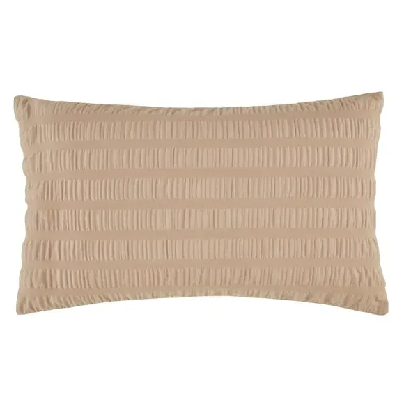 Seersucker Duvet Cover Set - Taupe, Cotton