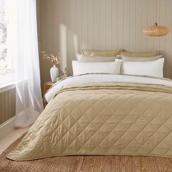 Seersucker Duvet Cover Set - White, Microfibre