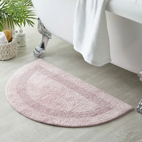 Semi Circle Bath Mat Reversible - Blush, Cotton image