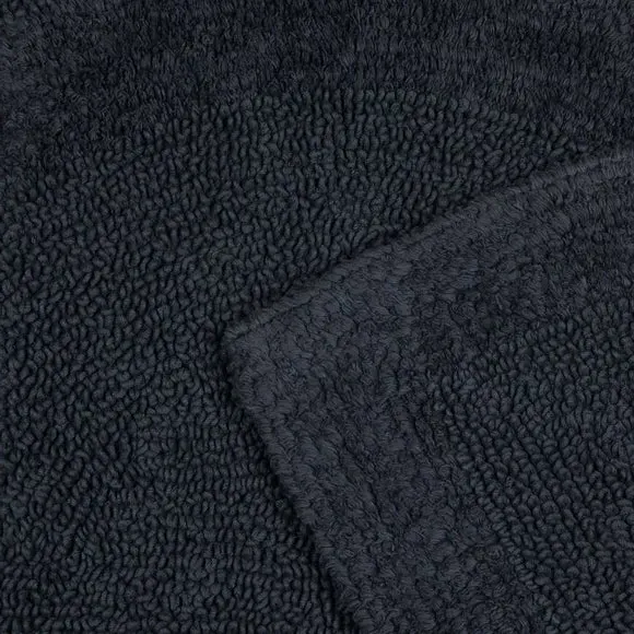 Semi Circle Bath Mat Reversible - Charcoal, Cotton