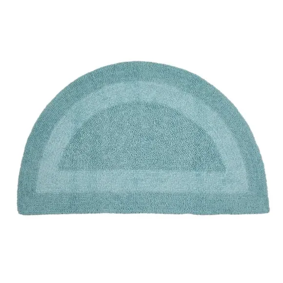 Semi Circle Bath Mat Reversible - Duck Egg, Cotton