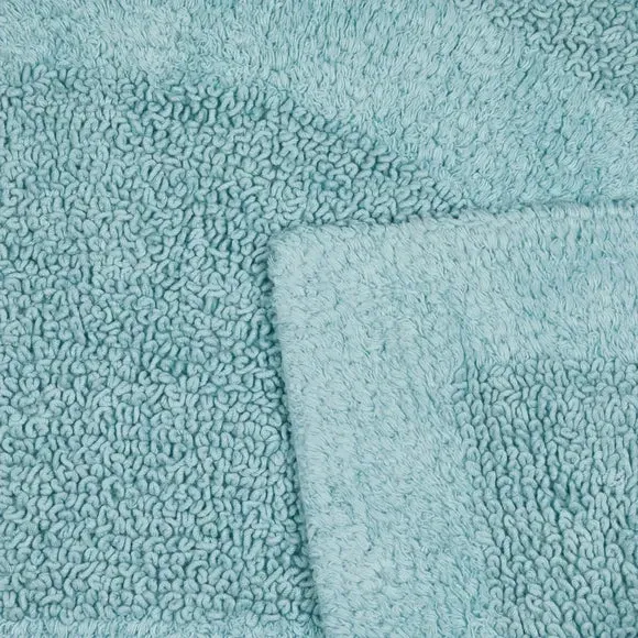 Semi Circle Bath Mat Reversible - Duck Egg, Cotton