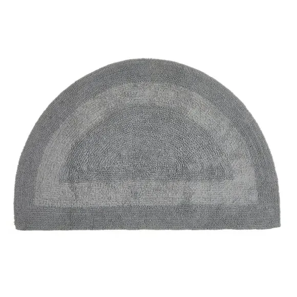 Semi Circle Bath Mat Reversible - Silver, Cotton