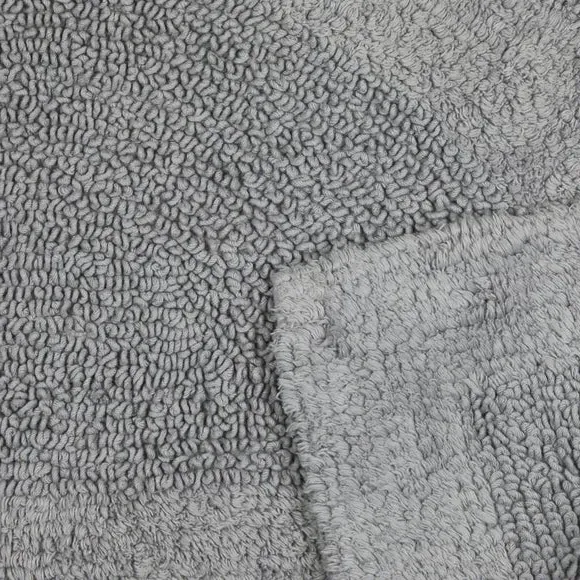 Semi Circle Bath Mat Reversible - Silver, Cotton