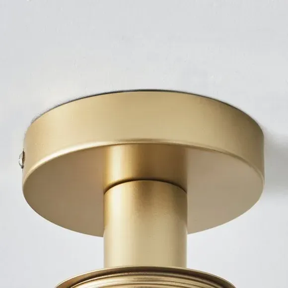Semi Flush Ceiling Light - Gold, Glass