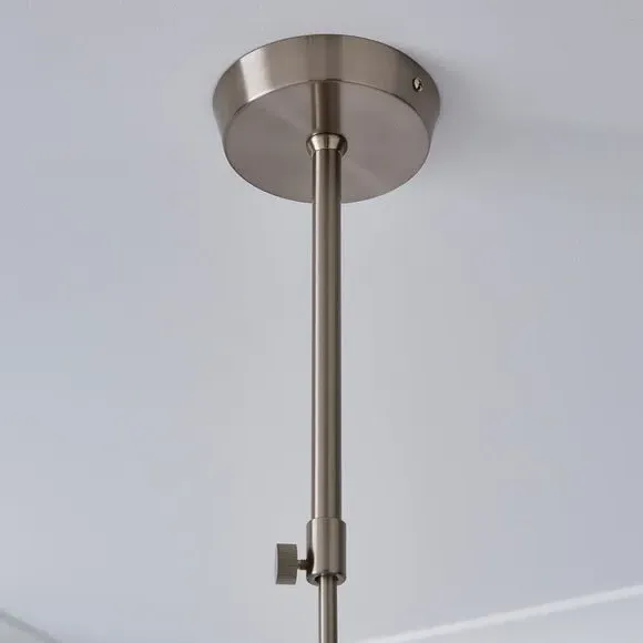 Semi Flush Ceiling Light - Nickel, Glass