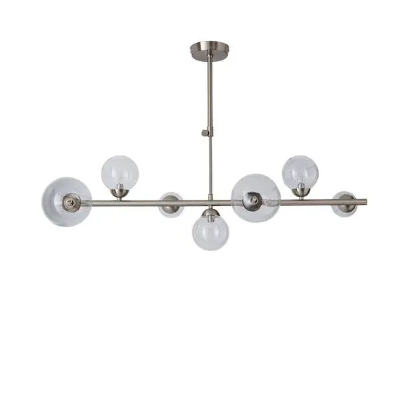 Semi Flush Ceiling Light - Nickel, Glass