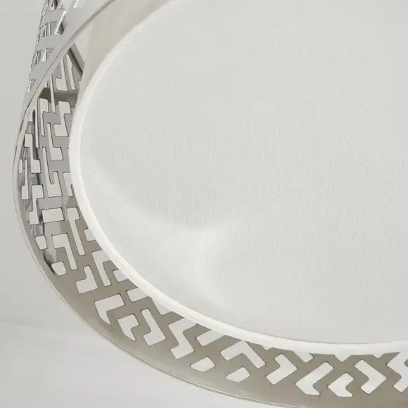 Semi-Flush Ceiling Light with Cut-Out - Silver