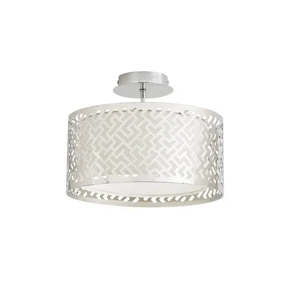 Semi-Flush Ceiling Light with Cut-Out - Silver