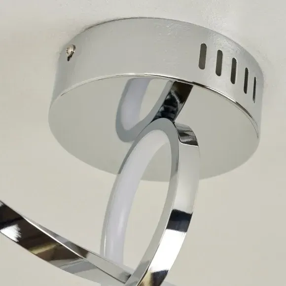 Semi Flush Ceiling Light with LED - Chrome