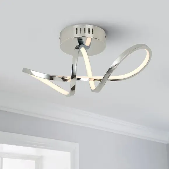 Semi Flush Ceiling Light with LED - Chrome image