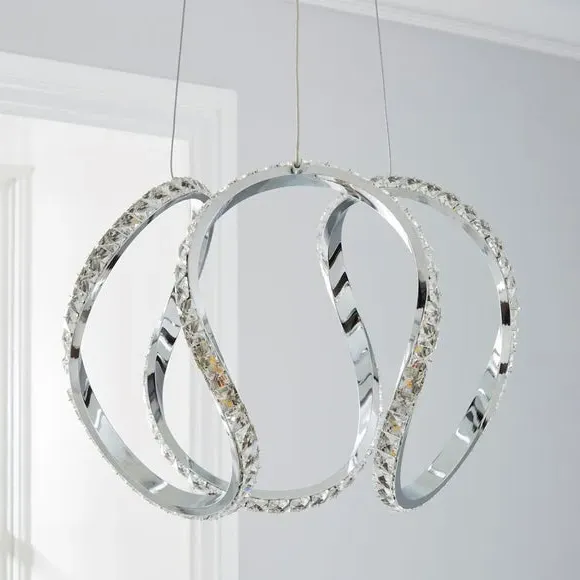 Semi Flush Ceiling Light with LED - Silver, Chrome