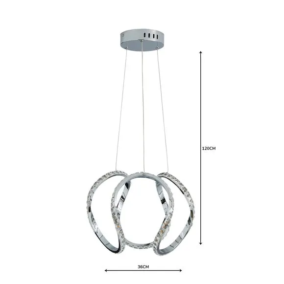 Semi Flush Ceiling Light with LED - Silver, Chrome
