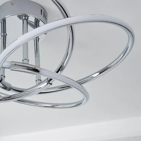 Semi Flush Ceiling Light with LED - Silver, Chrome