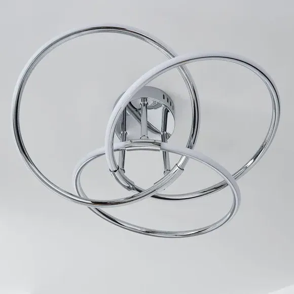 Semi Flush Ceiling Light with LED - Silver, Chrome