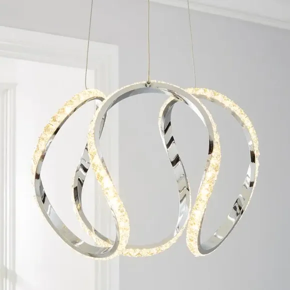 Semi Flush Ceiling Light with LED - Silver, Chrome