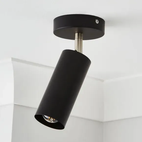 Semi Flush Ceiling Wall Spotlight - Black