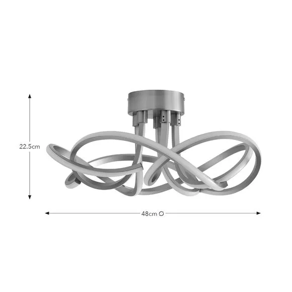 Semi Flush LED Ceiling Light - Antique Brass