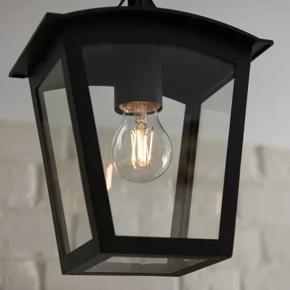 Semi Flush Porch Light - Black, Stainless Steel