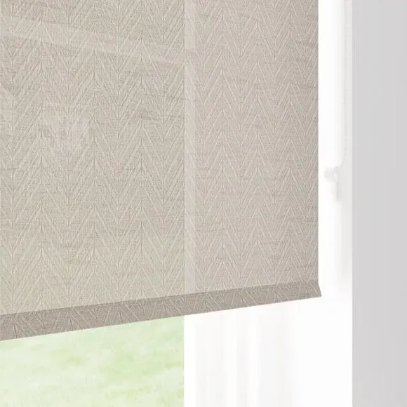 Semi Sheer Roller Blind Herringbone - White, Polyester