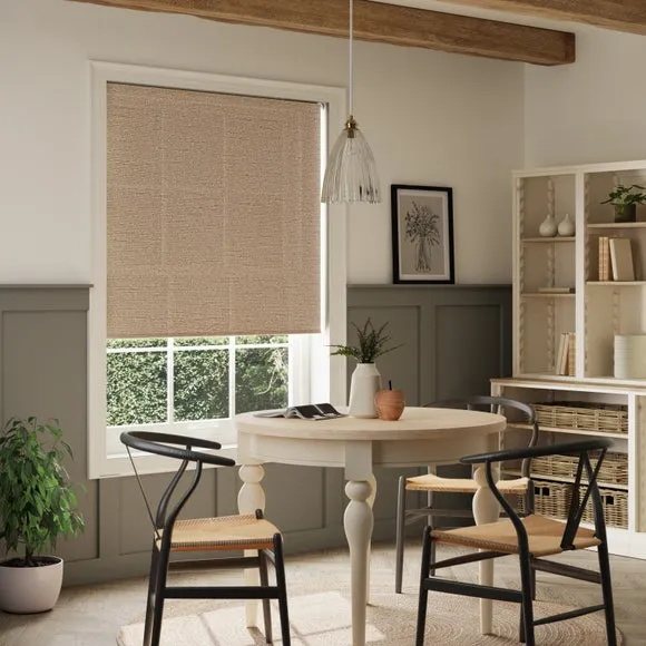 Semi Sheer Roller Blind with Boucle - Bronze