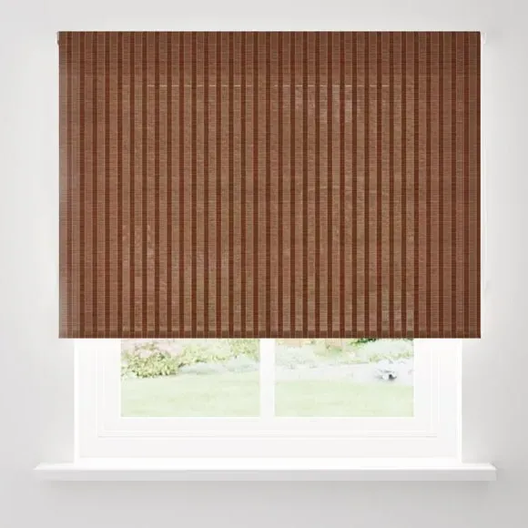 Semi Sheer Stripe Roller Blind - Brown, Polyester