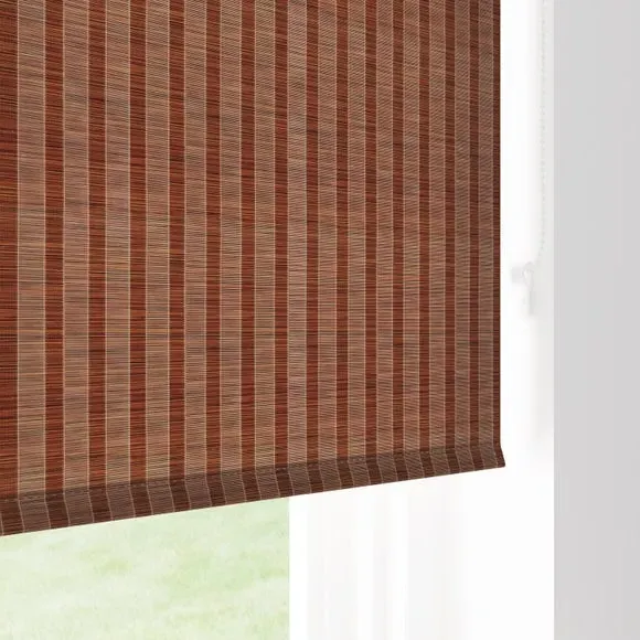 Semi Sheer Stripe Roller Blind - Brown, Polyester