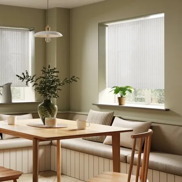 Semi Sheer Stripe Roller Blind - White, Polyester