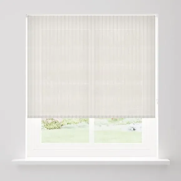 Semi Sheer Stripe Roller Blind - White, Polyester