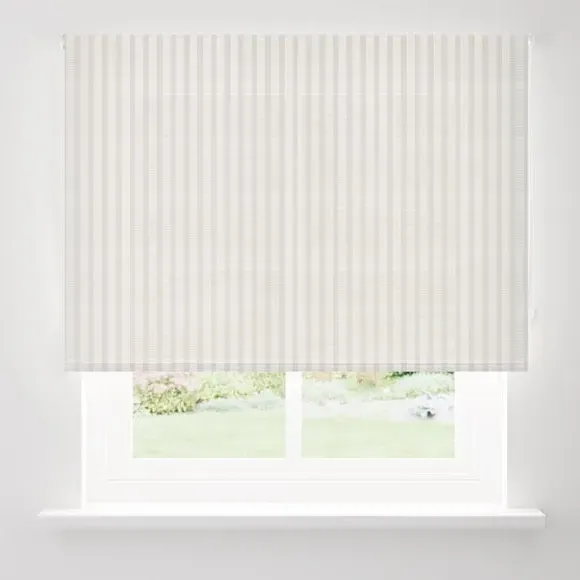 Semi Sheer Stripe Roller Blind - White, Polyester