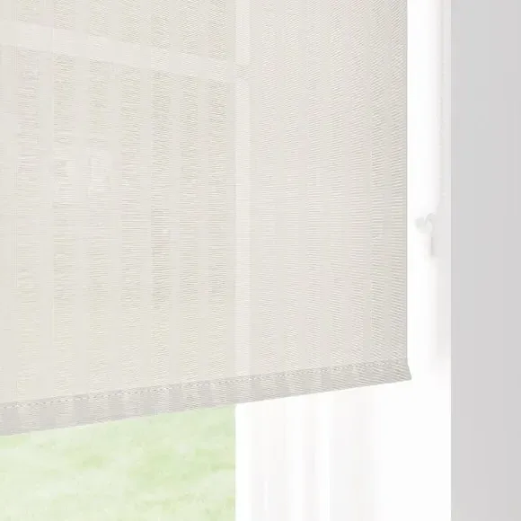 Semi Sheer Stripe Roller Blind - White, Polyester