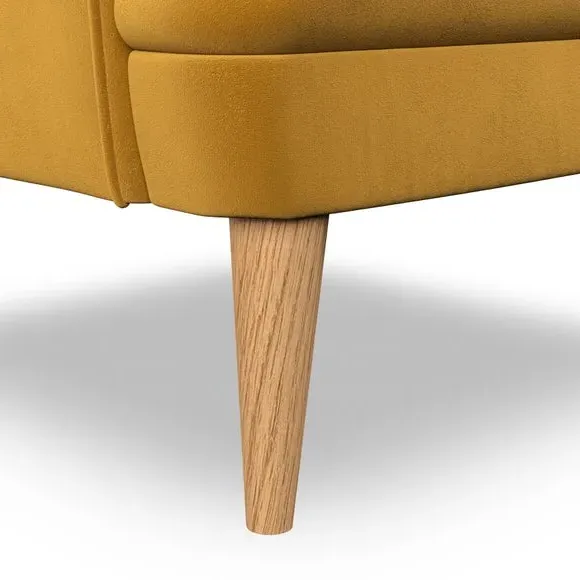 Semi-Wingback Armchair with Pleated Arms - Amber