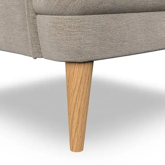 Semi-Wingback Armchair with Pleated Arms - Mushroom