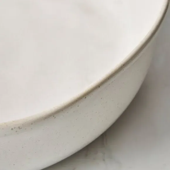 Serve Bowl with Reactive Glaze - White, Stoneware