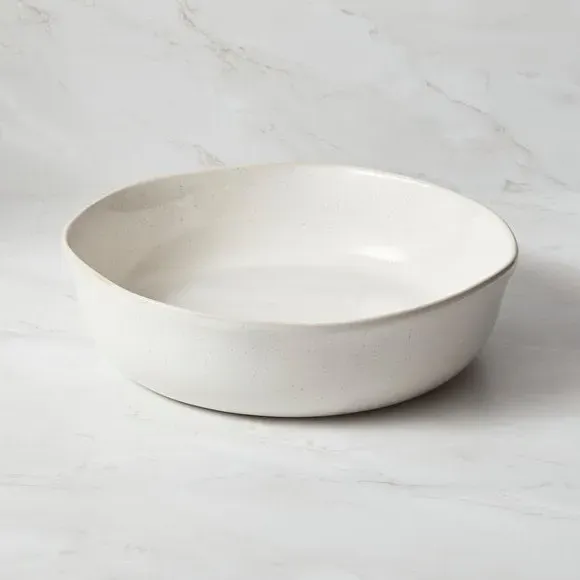 Serve Bowl with Reactive Glaze - White, Stoneware