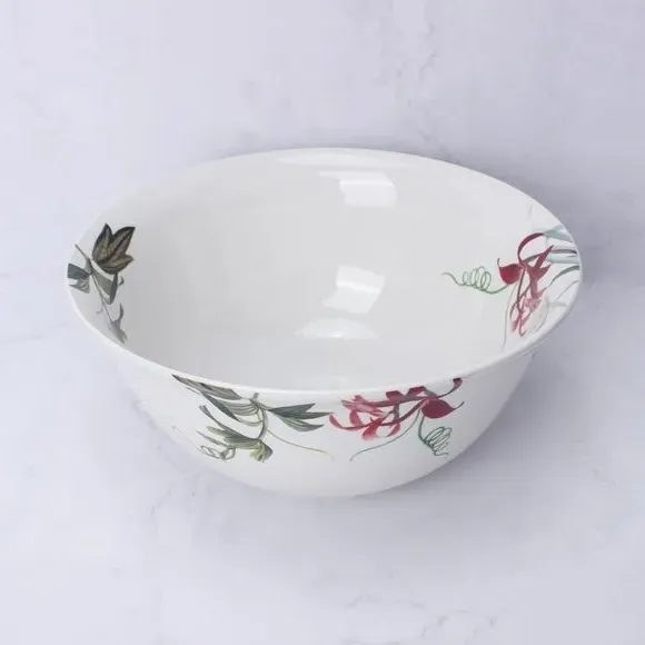 Serving Bowl with Bird Design - Red, Porcelain image
