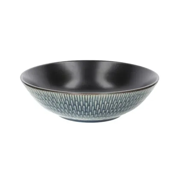 Serving Bowl with Reactive Finish - Navy, Earthenware image