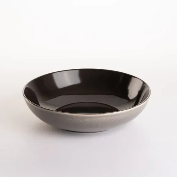 Serving Bowl with Reactive Glaze - Grey, Stoneware