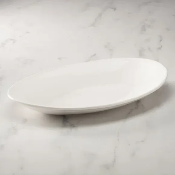 Serving Platter with Glazed Finish - White, Bone China image