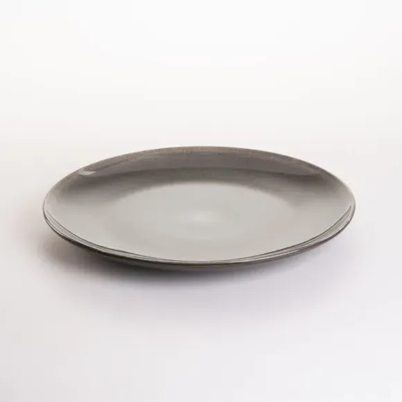 Serving Platter with Reactive Glaze - Grey, Stoneware