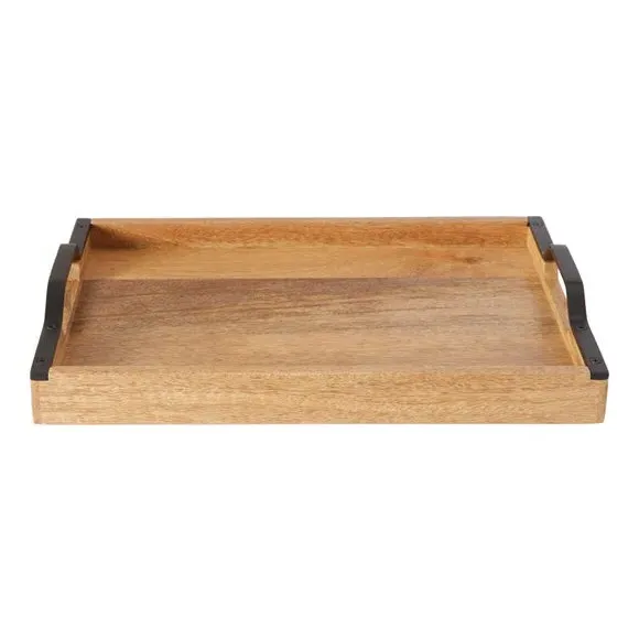 Serving Tray with Handles - Natural, Mango Wood