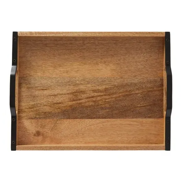 Serving Tray with Handles - Natural, Mango Wood