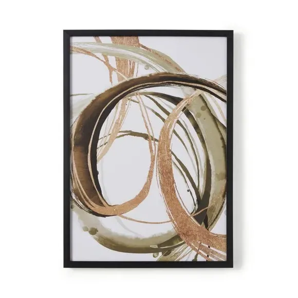Set of 2 Abstract Framed Prints - Multicolor