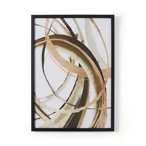 Set of 2 Abstract Framed Prints - Multicolor