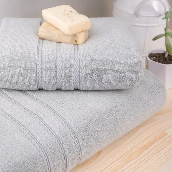 Set of 2 Bath Towels - Sage, Cotton