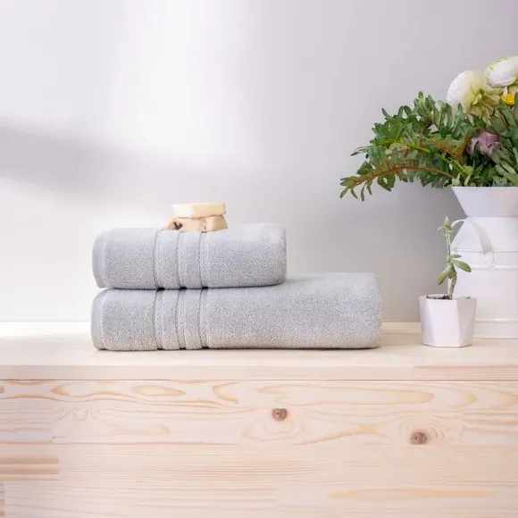 Set of 2 Bath Towels - Sage, Cotton