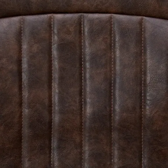 Set of 2 Cantilever Dining Chairs - Brown, Faux Leather