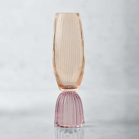 Set of 2 Champagne Flute Glasses - Purple, Glass
